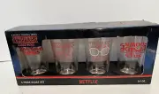 Stranger Things 4 Piece Glass Set - 16oz Cups , New In Box