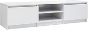 [vidaXL] TV Cabinet Living Room Bedroom TV Stand Console Media Unit HiFi Cabinet Entertainment Centre High Gloss White Engineered Wood