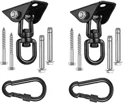 YOSE 2-Pack Hammock Hanging kit,360°Rotating 1200 lb Capacity Heavy Duty,Hanger & Swing Hook Snap for Concrete Wood,Hammock,Veranda Seat,Chair,Swing Sets,Yoga and Gym（Without Chain ）