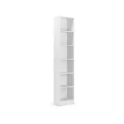 Belle Bookshelf Display Cabinet 6 Tier Bookcase Storage Display Shelf Adjustable 40cm White