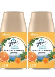 2 Count Glade Automatic Spray Refills, Air Freshener Coastal Citrus6.2 oz