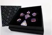 LPG Dice Set - Metal RPG Concentric (Blue/Black/Brass)