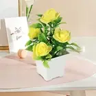 Low Maintenance Potted Plant Durable Artificial Rose Realistic Bonsai for Home