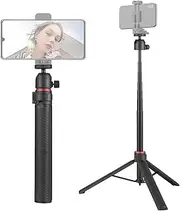 Oimzzr 147cm/57.87in Multi-Function Selfie Stick Desktop Tripod 6 Sections 2kg/4.40 Load ty 360°Rotatable with 1/4in Threaded Screw for Live/Vlog/Video/Conference