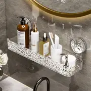 Transparent rectangle Suction Cup Bathroom Kitchen Storage Rack Removable Shower Caddy
