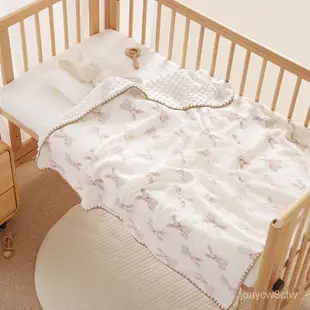 【限時優惠💥】嬰兒蓋毯純棉紗佈豆豆毯寶寶小毯子新生兒包巾夏季薄款兒童空調被 WIL8