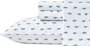 Nautica - Twin Bed Sheets, Cotton Percale Bedding Set with Matching Pillowcase, Crisp & Cool, Dorm Essentials (Cloyster Blue)