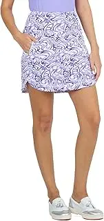 [IBKUL] Athleisure Wear UPF 50+ Icefil Cooling Tech Kinsley Print Straight Skort w Pockets - 28485