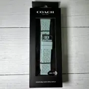 COACH Apple Watch Strap in Blue Embossed Rubber w/SS Hardware 38MM/40MM NIB