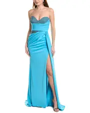 Jovani Pleated Crystal Gown