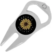 Radiate Positivity Golf Ball Marker Divot Repair Tool Bottle Opener