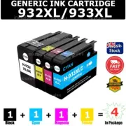 4x Generic 932XL 933XL Ink Cartridge For HP 6100 6600 6700 7110 7510 7610 7612