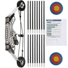 8.6" Mini Compound Bow Kit Archery Toy Arrows Target Shooting Children Gift Bow