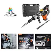 Demolition Jack Hammer, MAX Heavy Duty, 2900 BPM Concrete Breaker 2pcs Chisel...