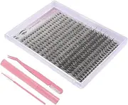 Happyyami 1Sets Eyelash Extension Kit with Individual Lash Clusters DIY Lash Remover Portable Tool Kit for Easy Application for Natural Eye Makeup Enhancements Pink