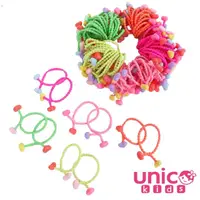 在飛比找momo購物網優惠-【UNICO】韓國兒童亮系糖果色100條綁髮髮圈-愛心(髮飾