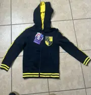 Harry Potter Hufflepuff Zip Jacket Yellow & Black Youth S 7/8