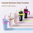 Bpa-free Cup Boys Girls Drinkware Insulated Tumbler with Handle Straw for Travel