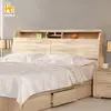 [特價]ASSARI-藤原收納插座床頭箱(雙人5尺)胡桃