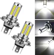 GKmow 2 PCS Car LED Light, H4 Fog Light Bulbs, 5730 33SMD Bulb, Daytime Running Lights Replacement Lamps, Universal for Cars, Trucks, SUVs (White)