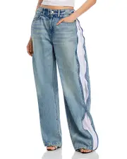 alexanderwang. t High Rise Curved Zipper Trim Jeans in Vintage Bleach Blue