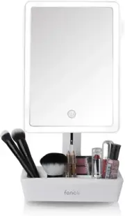 LED Lighted Large Vanity Makeup Mirror with 10X Magnifying Mirror - Dimmable Nat