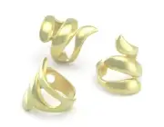Figure Adjustable Ring Organic Shape Raw brass (6 - 9US inner size ) 4345