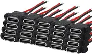 ATNSINC 20pcs USB 3.1 Connector Type-C 2Pin Welding Wire Female Waterproof Female Socket Rubber Ring High Current Fast Charging Port
