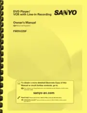 Sanyo FWDV225F DVD VCR Recorder OWNER'S USER MANUAL