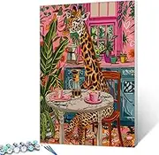 Aihonmin Cute Giraffe Paint by Numbers Kits Children,Botanical Paint by Number Bohemia Paint by Numbers Canvas Pictures Drawing Paintwork for Home Without Framed 16''W x 20''H