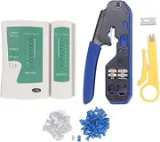 RJ45 Crimp Tool Pass Through Ethernet Crimping Tool Kit, Alloy Steel Terminal Crimper, Cat6 Cat5e Cat5 RJ45 Crimper with Cable Tester, Mini Wire Terminals Crimping Tool