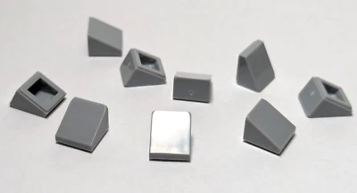 Lego - Lot of 9 - Grey/Gray, Slope 30° 1 x 1 x 2/3