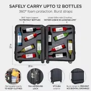 Wine Suitcase 12 Bottle Wine Luggage for Airplane Travel with TSA approved lock