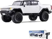 FMS 1/18 Hummer EV RC Crawler, FCX18 RC Pick-up Truck, RC Rock Crawler with 2 Speed, Lighting Control, Portal Axles and 7.4V 900mah Battery for Adults (White)