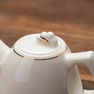 羊脂玉茶壺功夫茶具套裝泡茶單壺家用辦公室大容量陶瓷花茶壺會客