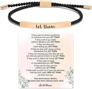 [Choistily] Let Them Bracelet Stainless Steel Engraving Inspirational Bracelet Self Worth Motivation Bracelet To Sorority Sisters Best Friends Personality Inspirational Friendship Bracelet for Women Girls Jewelry
