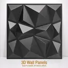 New Practical Wall Panel Elements Matte Black Mothproof Ornament PVC 3D