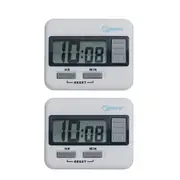 2x Cuisena 20-Hour Plastic Digital Timer Kitchen Baking/Cooking Alarm Beeper WHT