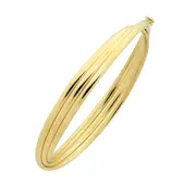 Triple Crossover Bangle in 9kt Yellow Gold with Silver Infusion