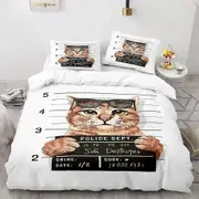 v4211 Bed Sheets Cute Cats Kitty Animal Print 3 Duvet Cover Set Home Textiles Bed Linen Bed Sheets IU4211