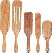 Elqater Handmade Premium Wooden Spurtle Set Heat Non Stick Scottish Spurtle Set Spatula