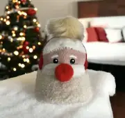 Holiday Time Santa Claus Face Sherpa Baseball Hat Christmas Corduroy Pom Pom
