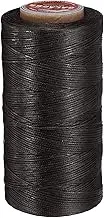 uxcell Flat Leather Sewing Waxed Thread, 270m / 295 Yards Polyester Wax String, 150D Wax Stitching Cord for Leather Crafts, Bookbinding, Bracelets Braided, Dark Brown