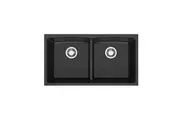 HIGOLD Double Bowl Kitchen Sink - Granite Composite - 840mm - Black