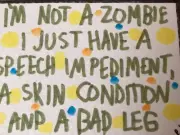 2.5 x 3.5 inches, ACEO watercolor by PJ, title: zombie