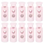 30Pcs 4mm Cord Lock Plastic Double Hole Spring Toggle Stoppers, Light Pink