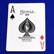 Ace Spades / Diamonds, Large Print, Mis-Indexed, Blue Bicycle Gaff Playing Card