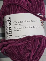 Chenille Home Slim Yarn by Loops & Threads - Smoke Free Home No Pets Around Yarn