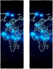 Hand Towels for Bathroom,Gym Towels for Working Out,Sports Towel,Abstract Stars World Map Sky,2-Pc