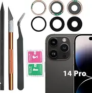 Back Camera Lens Glass Replacement for iPhone 14 Pro,14 Pro Rear Lens Glass Replacement Reparing Toolkit with Pre-Installed Adhesive